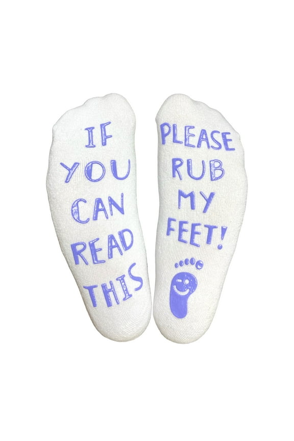 "If You Can Read This, Please Rub My Feet" Funny Cozy Cotton Socks for Men & Women, Mom & Dad, New Mom, Pregnant Women, Many Options Available