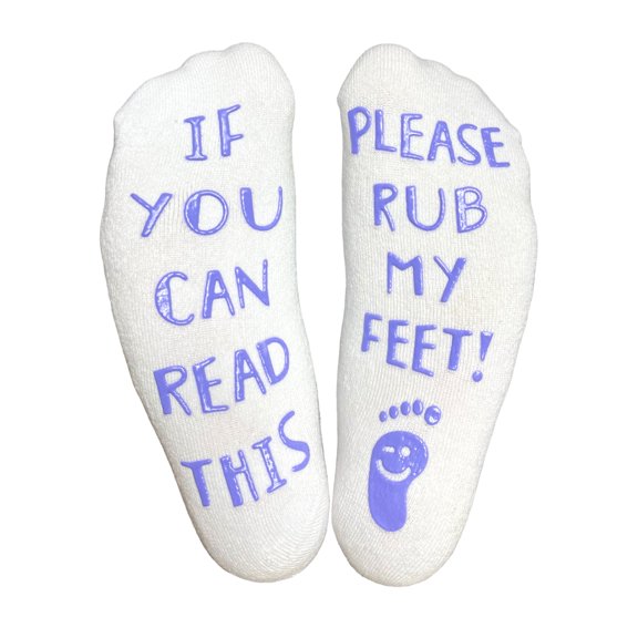 "If You Can Read This, Please Rub My Feet" Funny Cozy Cotton Socks for Men & Women, Mom & Dad, New Mom, Pregnant Women, Many Options Available