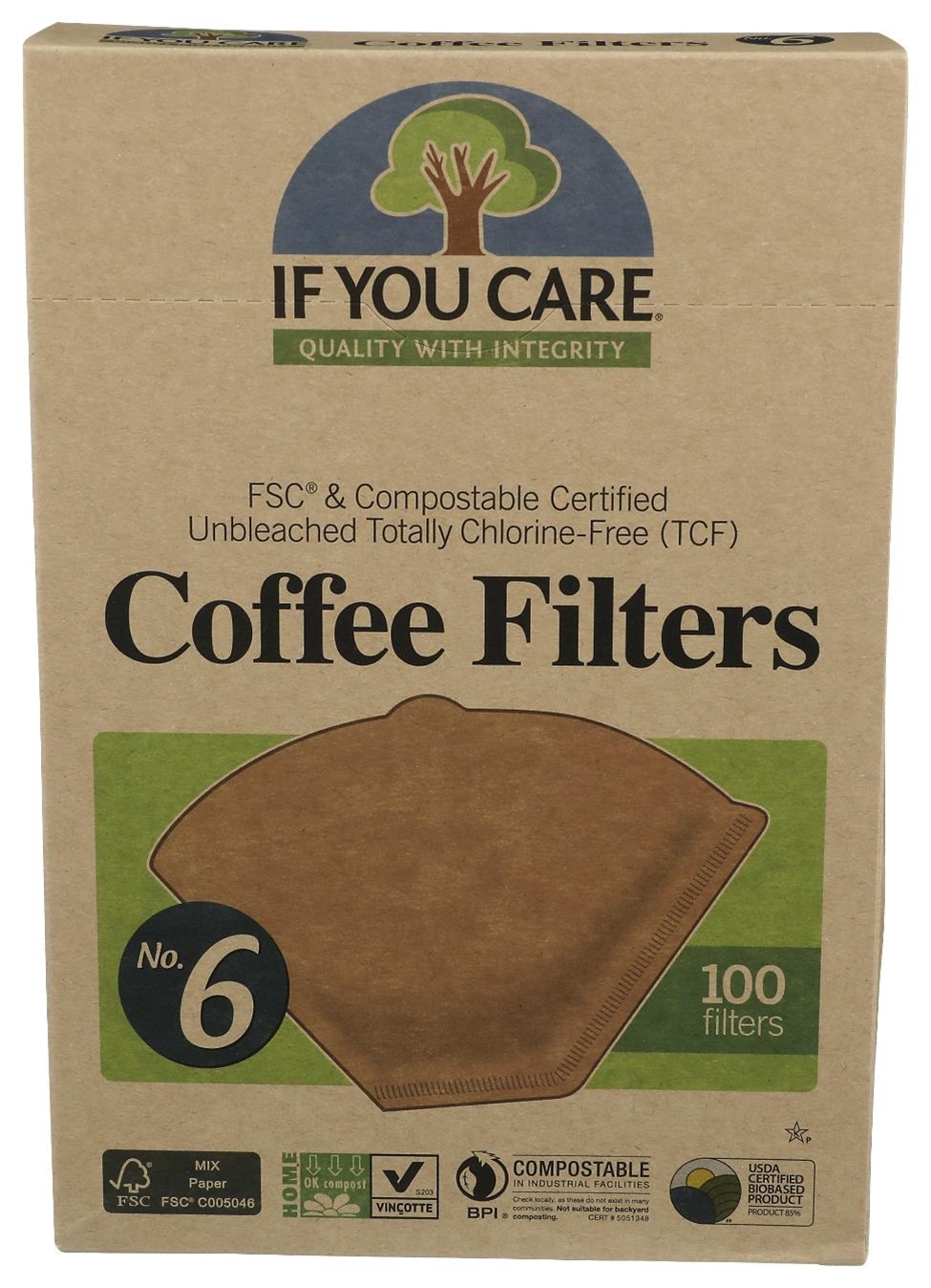 If You Care 100 Unbleached Coffee Filter, No. 6, 100 Ct