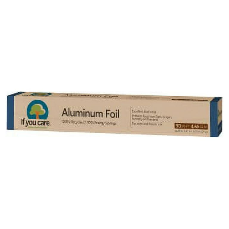  If You Care Aluminum Foil– Pack of One 50 Sq. Ft. Roll - 100%  Recycled Tin Foil Kitchen Wrap,Silver : Arts, Crafts & Sewing