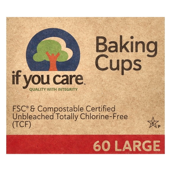 If You Care Large Baking Cups, 2.5", Unbleached, 60 Ct