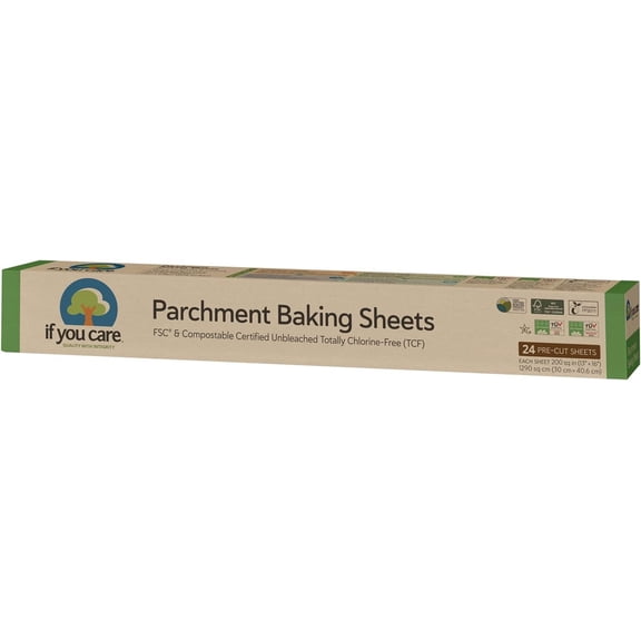 If You Care Parchment Paper Baking Sheets – 3 Pack of 24-Count Precut Liners - Unbleached, Silicone Coated – Standard Size – Fits 12.5” x 16” Pans