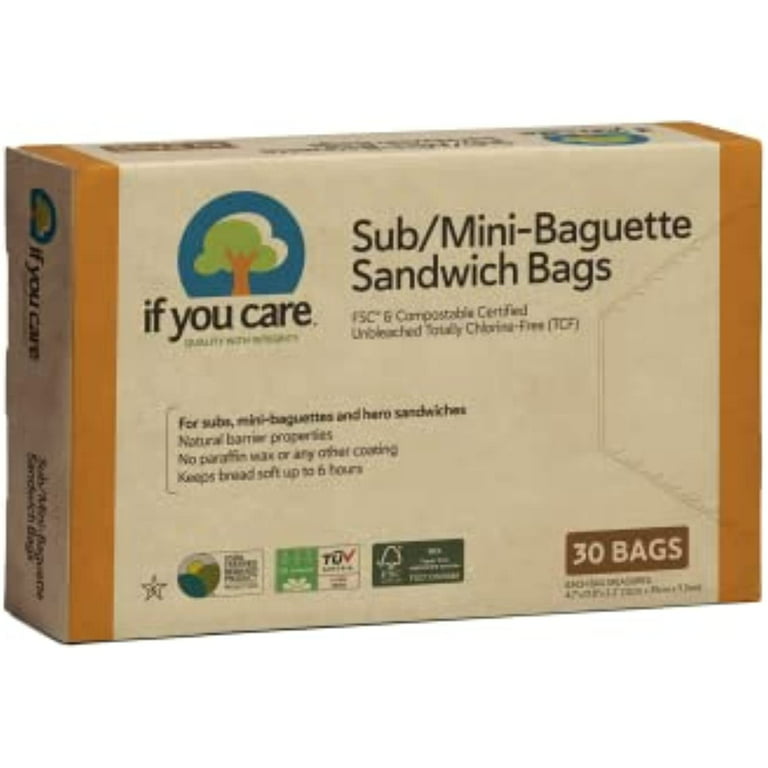 If You Care Sandwich Bags For Subs, Mini Baguettes, Hoagie – 12 Pack Of 30  Ct Boxes - Unbleached, Chlorine Free, Greaseproof, Compostable