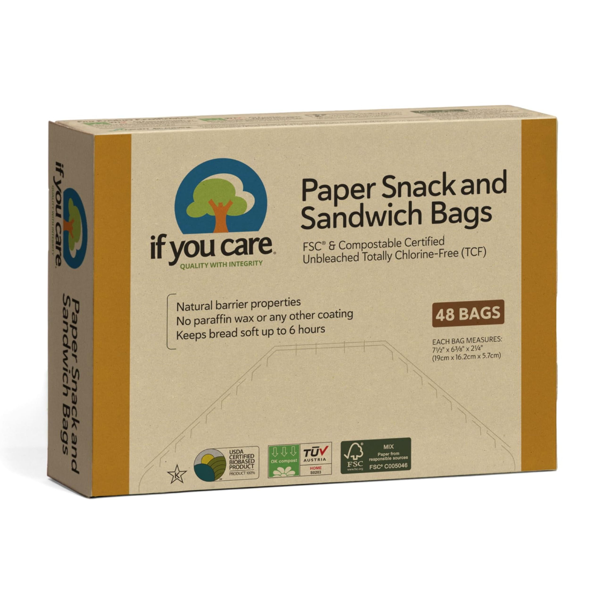 If You Care Sandwich Bags, Natural SMR, 48 Count