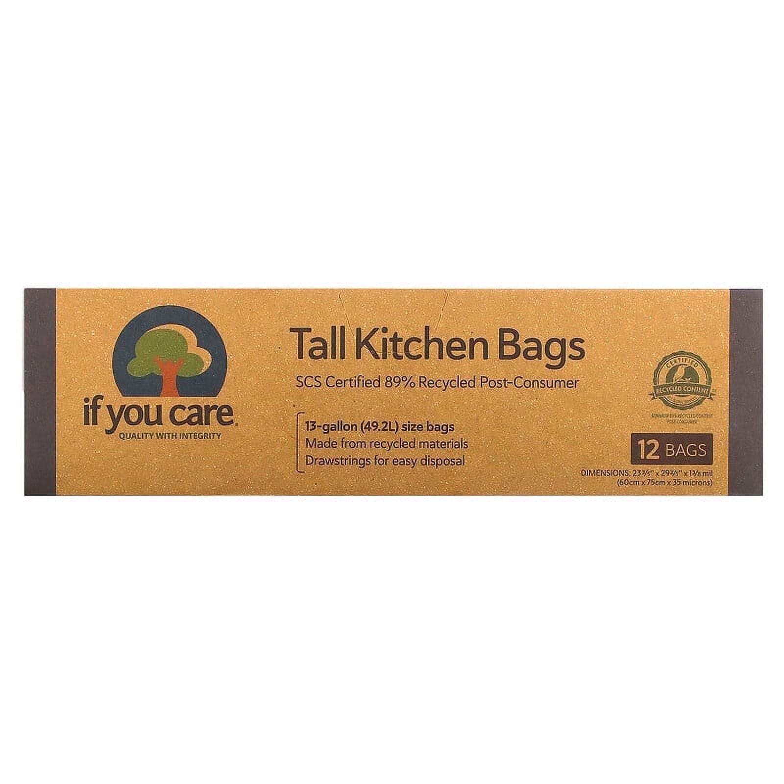 If You Care Tall Kitchen Bags with Handles 13 Gallon 12 Bags Pack of 3