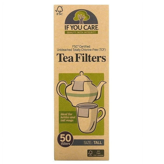 If You Care, Tea Filters, Tall, 50 Filters Pack of 4