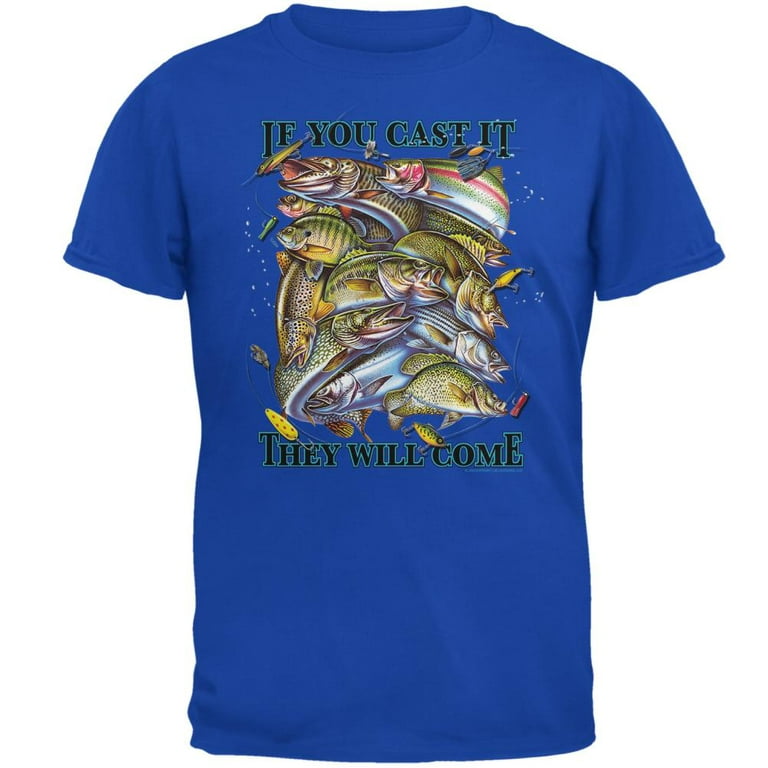 If You Cast It Fishing Mens T Shirt Royal 3X-LG