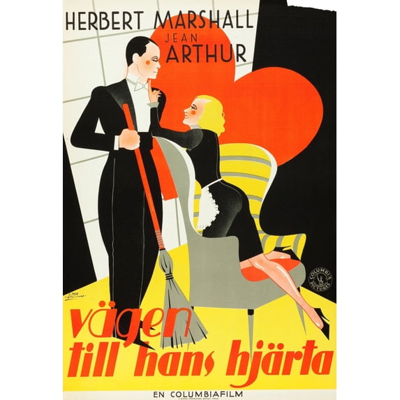 If You Could Only Cook (Aka Vagen Till Hans Hjarta) Swedish Poster Art 1935. Movie Poster Masterprint (24 x 36)