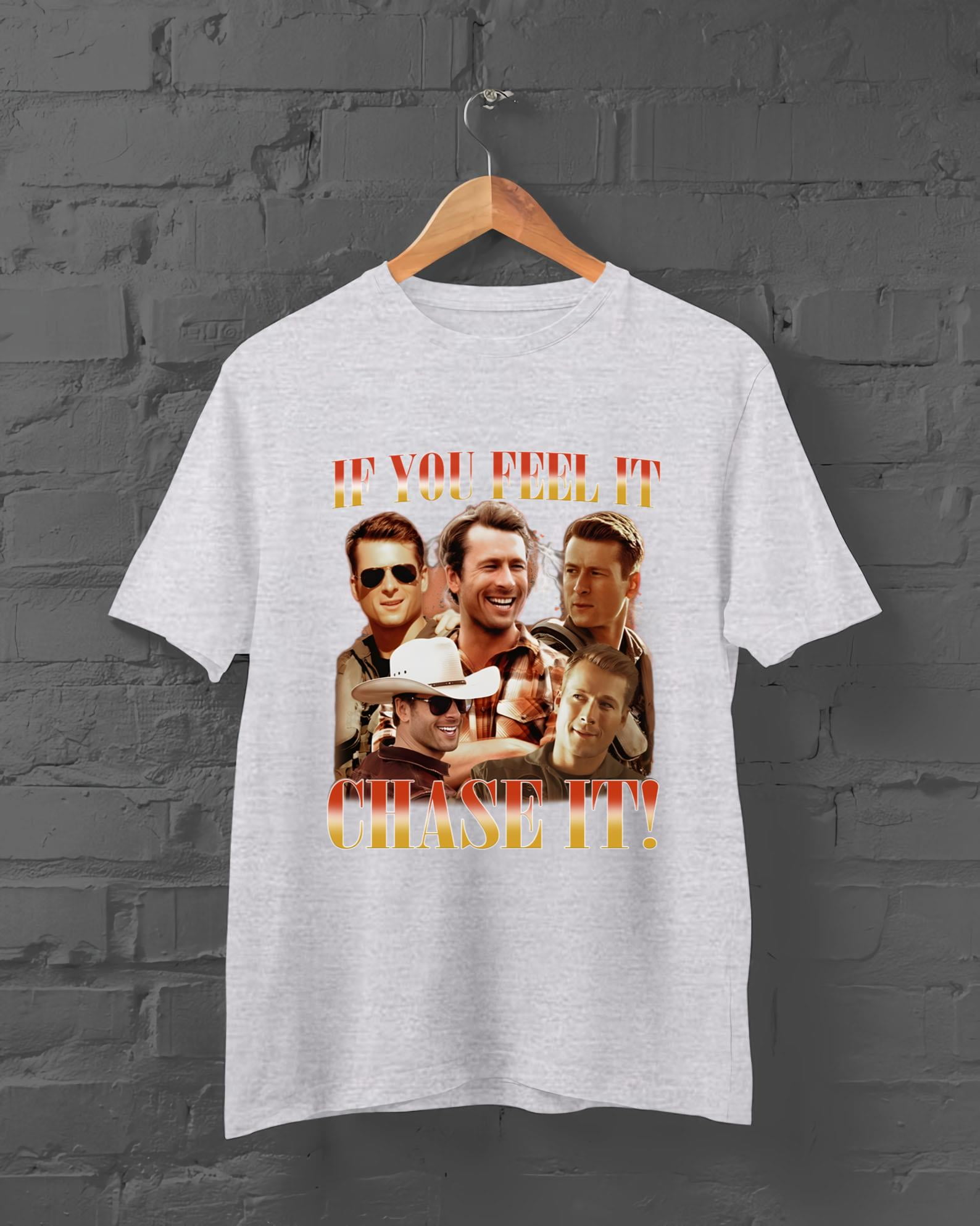 If You Feel It, Chase It , Glen Powell Twisters Movie 2024 Shirt, Black