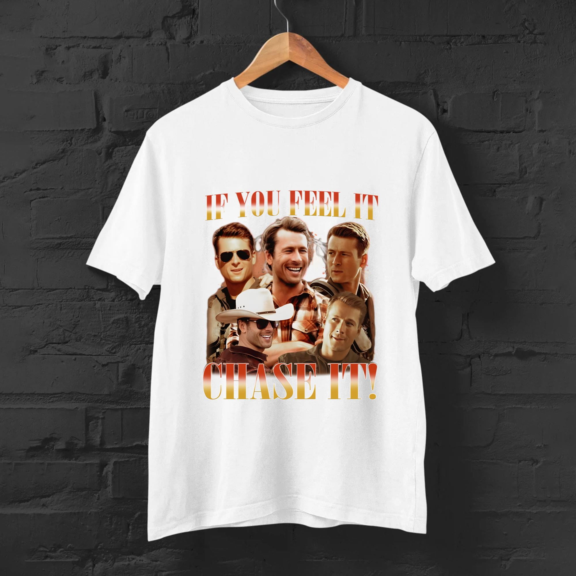 If You Feel It, Chase It , Glen Powell Twisters Movie 2024 Shirt, Black