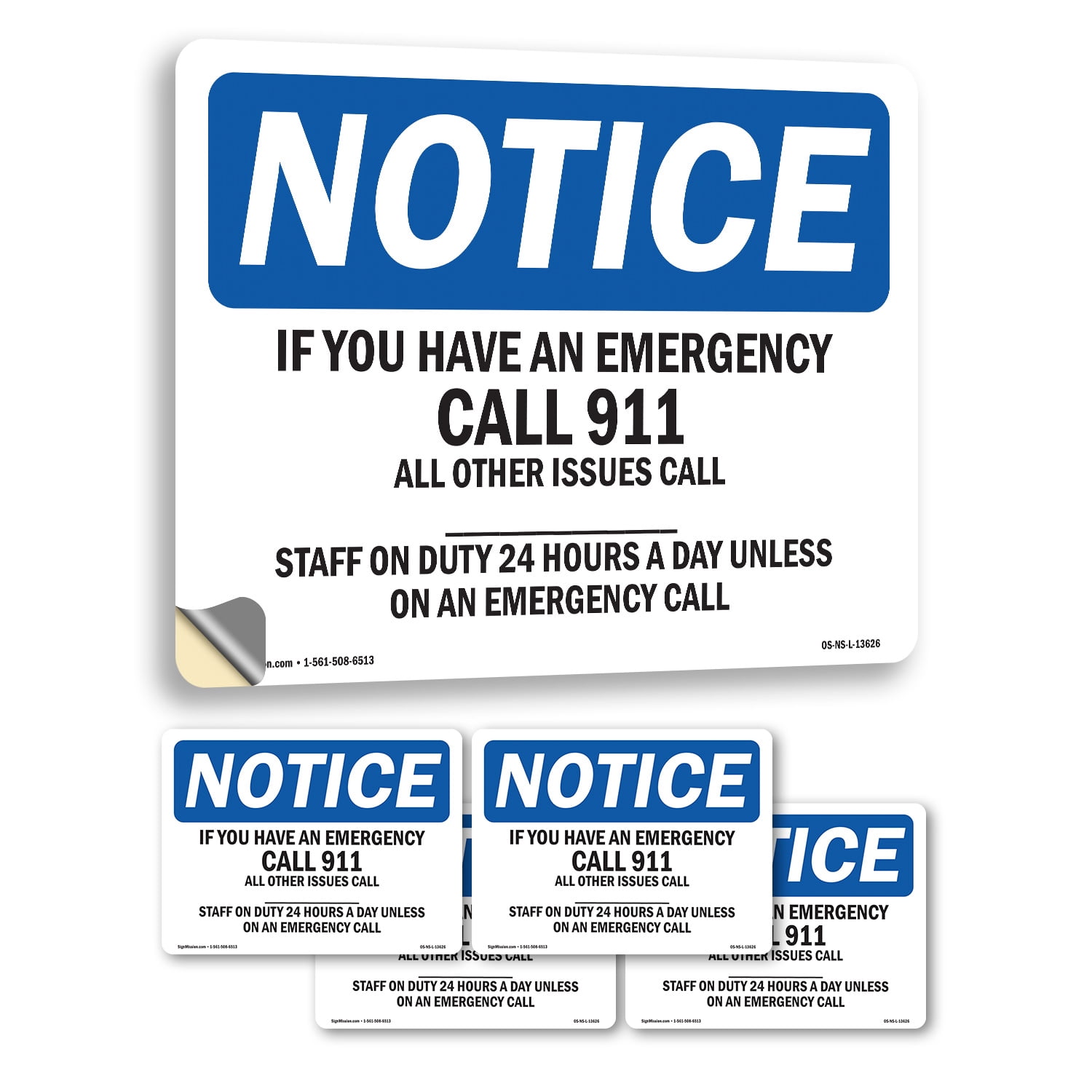 If You Have An Emergency Call 911 All Other OSHA Notice Vinyl Decal ...