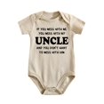 thumbnail image 1 of If You Mess With Me You Mess With My Uncle - Baby Clothes - Funny Newborn Bodysuit Outfits for Boys And Girls Light Apricot-style-1 9-12M, 1 of 5