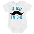 thumbnail image 1 of If You Mustache One Year Old Birthday Romper Boys or Girls Infant Baby Brisco Brands 18M, 1 of 7