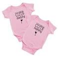 thumbnail image 1 of If You Think I Am Cute You Should See My Mommy/Daddy Baby Bodysuits Cute Twins Clothes (Pink, 6-12M), 1 of 5