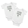 thumbnail image 1 of If You Think I Am Cute You Should See My Mommy/Daddy Baby Bodysuits Cute Twins Clothes (White, 3-6M), 1 of 5