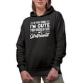thumbnail image 1 of If You Think I'm Cute, You Should See My Girlfriend - Humorous GF, Boyfriend or BF Quote, Black Hooded Sweatshirt or Hoodie, Small, 1 of 5