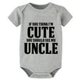 thumbnail image 1 of If You Think I'm Cute You Should See My Uncle Going Home Outfit for Baby Boy Short Sleeve Baby Boy Onsies White Newborn Suits, 1 of 2