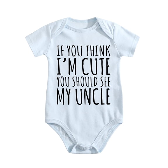 If You Think Im Cute You Should See My Uncle Baby Bodysuit Newborn Clothes Cute Boy Baby Blue-style-1 6-9M