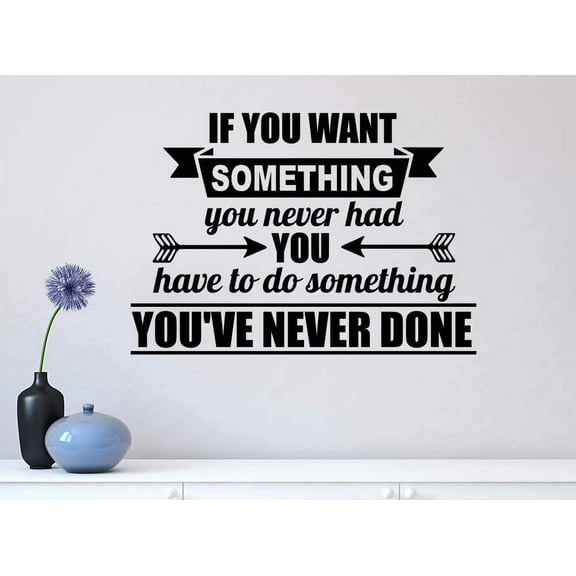 If You Want Something You Never had 23 X 16 Vinyl Wall Quote Decal Sticker Team Buddha Quote Sticker Art Decor Motivational Inspirational Lettering