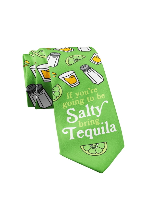 If You're Going to Be Salty Bring Tequila Tie Novelty Ties for Men Funny Neckties for Guys