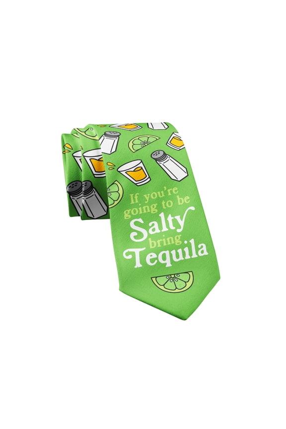 If You're Going to Be Salty Bring Tequila Tie Novelty Ties for Men Funny Neckties for Guys