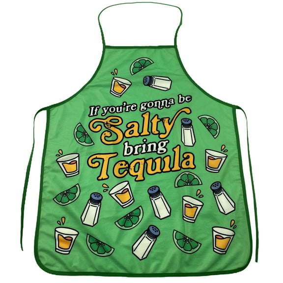 If You're Gonna Be Salty Bring Tequila Apron Funny Drinking Margarita Kitchen Smock