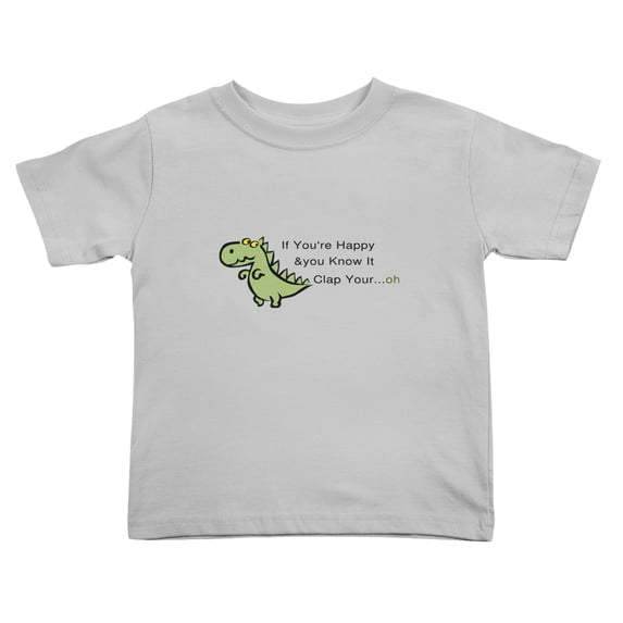 If You're Happy&you Know It Clap Your...oh Cute Toddler T-Shirts for Boys Girls (Gray, 3T)