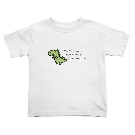 If You're Happy&you Know It Clap Your...oh Cute Toddler T-Shirts for Boys Girls (White, 3T)