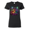 thumbnail image 1 of If You're Nice I Might Let You Live With Me Colorful Cat Animal Lover Womens Graphic T-Shirt, Black, 3XL, 1 of 3