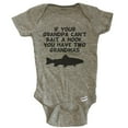 thumbnail image 1 of If Your Grandpa Can't Bait A Hook You Have Two Grandmas Funny Fishing Baby Bodysuit - Grey, 1 of 2