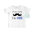 thumbnail image 1 of If you really Mustache I'm ONE - fun 1st Birthday Boy Tee Shirt - wallsparks cute & funny Brand - Soft Infant & Toddler Shirt, 1 of 4