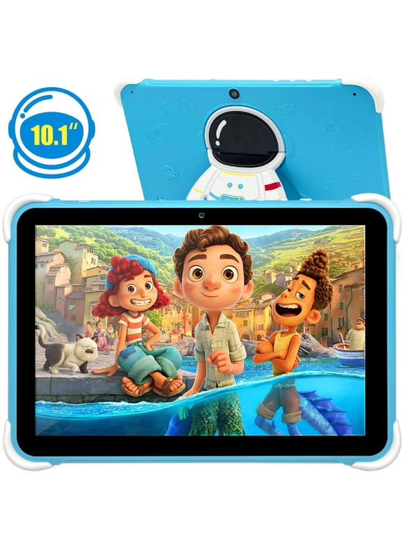 Ifanze 10.1 inch Kids Tablet, 64GB Storage WiFi Android 11 Tablet for Kids, HD Touch Screen, Parental Control, Learning Tablet with IWAWA Application, Children's Tablet with Blue Case S1