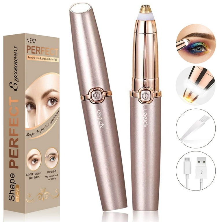 binding Stor vrangforestilling Udgravning Ifanze Rechargeable Eyebrow Hair Remover, Electric Facial Hair Trimmer  Painless Eyebrow Hair Razor for Women with LED Light - Walmart.com