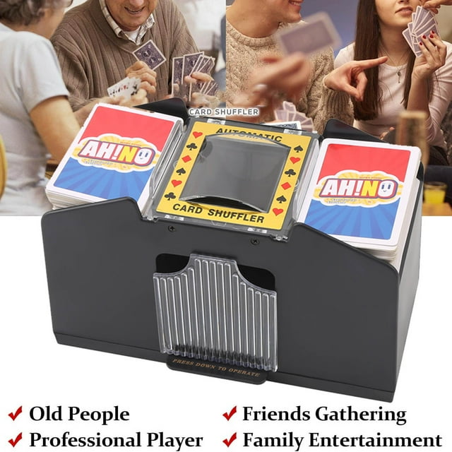 Ifcow 4 Decs Automatic Card Shuffler,Electric Poker Cards Shuffling