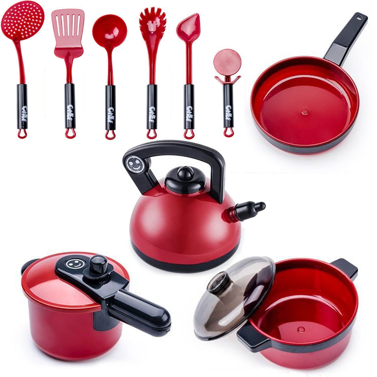 Ifcow 51pcs Kitchen Cooking Toy Set Kids Pretend Play Toy Simulation