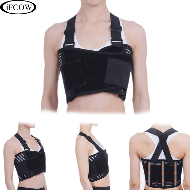 Ifcow Adult Unisex Chest Support Brace Rib Brace Broken Rib Belt Chest Lumbar Protector Rib Fracture Strap Belt L