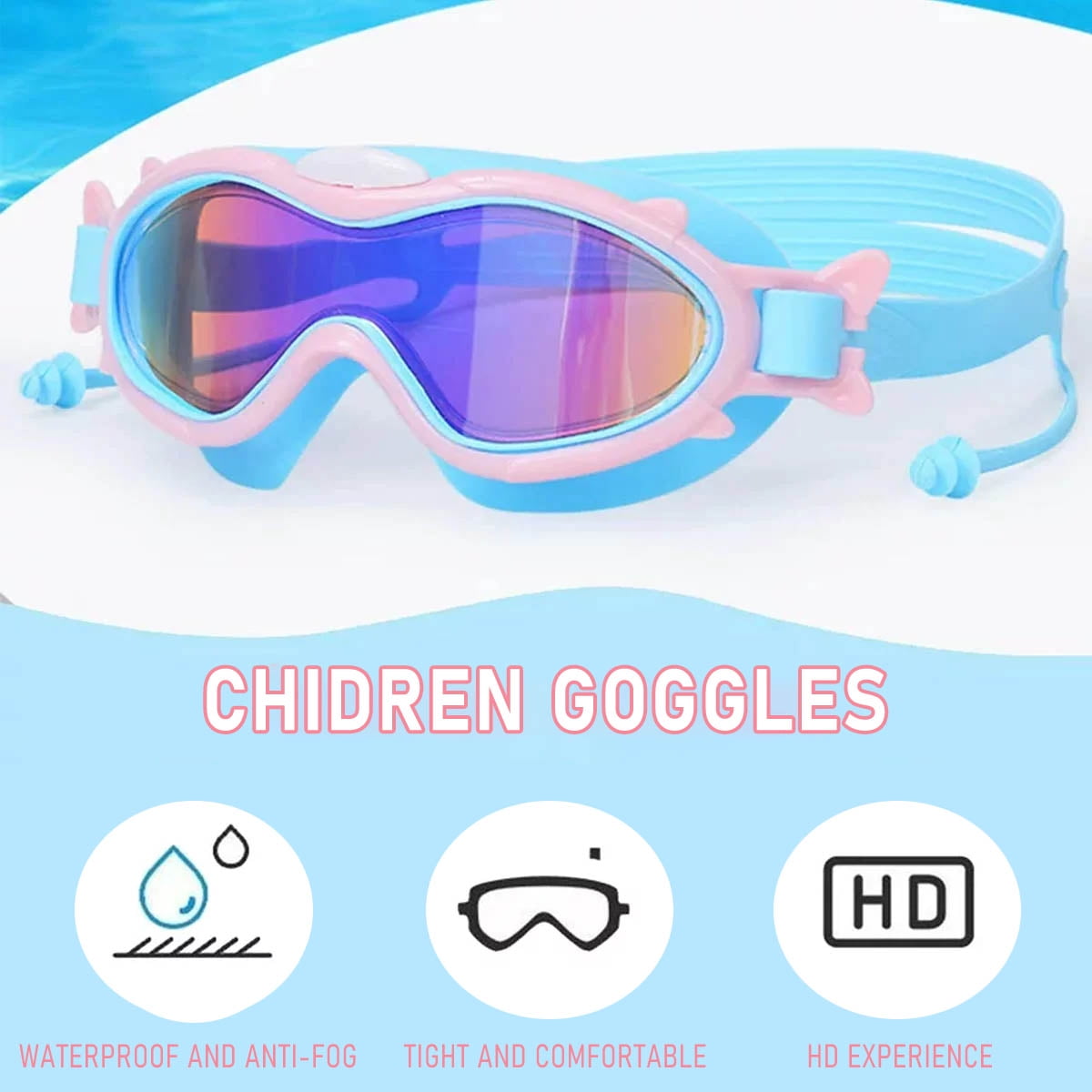 Ifcow Kids Swim Goggles, 2 Pack Swimming Goggles for Children Teens