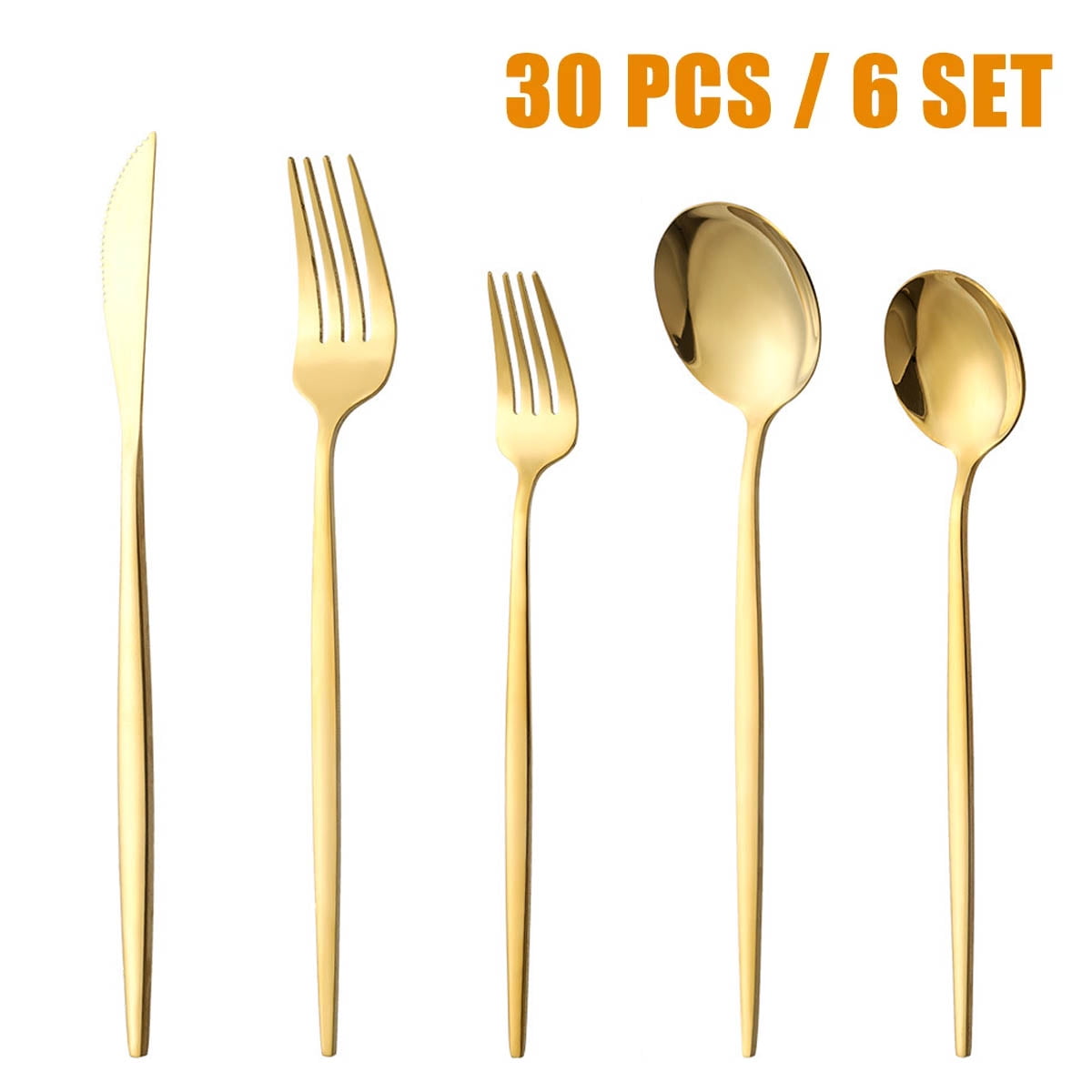 Ifcow Silverware Sets, 30Pcs Stainless Steel Flatware Set, Utensils Set Service for 6, Tableware