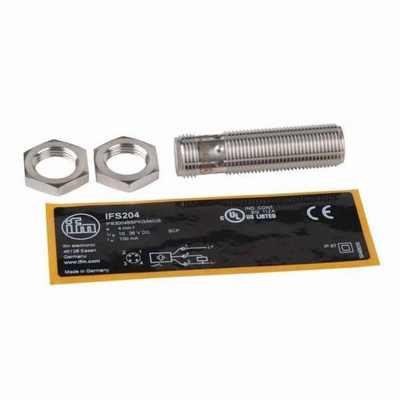 Ifm Proximity Sensor, Inductive, 4mm, PNP, NO IFS204