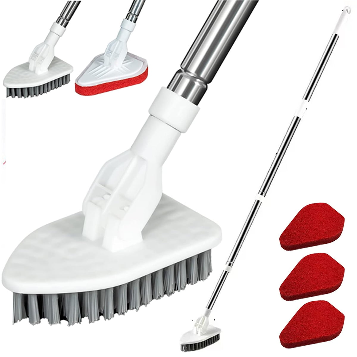 Ifow 2 in 1 Scrub Cleaning Brush with Long Handle,Extendable Tub & Tile