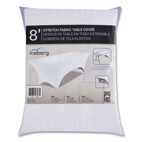 United Stationers Supply B3180649 Iceberg Gear Rectangular Fabric Table Cover, White - 72 x 30 in.