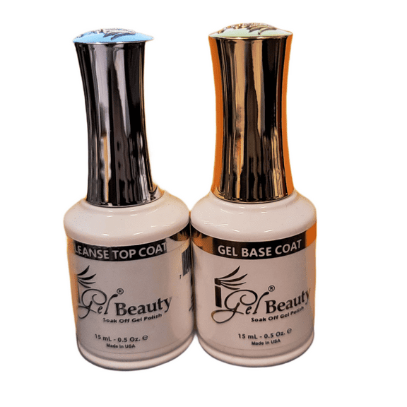 Igel Impeccable Nails Manicure Pedicure Soak off Gel - Bundle Base Coat & No-wipe Top coat