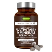 Igennus High Potency Methylated Multivitamin for Women with Gentle Iron | 5-MTHF Folate & Methylcobalamin B12, Pure & Clean, Sustained Release, Active B-Complex & K2 MK-7, Non-GMO, 180 Vegan Tablets