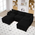thumbnail image 1 of Ighoveat Sectional Couches for Living Room, 108 in U Shaped Modular Sectional Sofa Cloud Couch Set, Corduroy, Black, 1 of 5