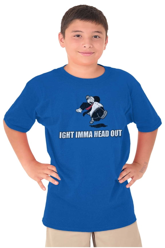 Ight Imma Head Out Hilarious Wimpy Crewneck T Shirts Boy Girl Teen Brisco Brands L