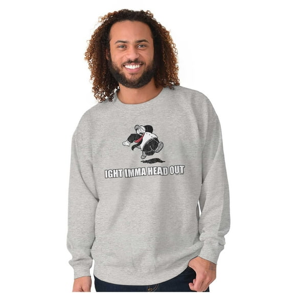 Ight Imma Head Out Hilarious Wimpy Unisex Plus Fleece Graphic Sweatshirt Brisco Brands 3X