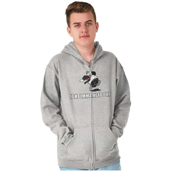 Ight Imma Head Out Hilarious Wimpy Unisex Plus Size Zip Hoodie Brisco Brands 5X