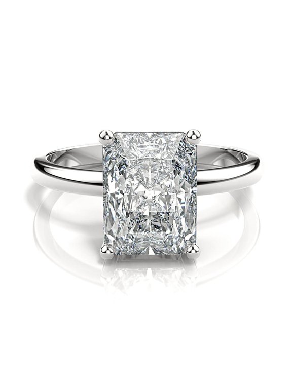 Igi Cert 3.8 Carat Lab Grown Diamond Basket Setting in 14kw Gold Engagement Ring