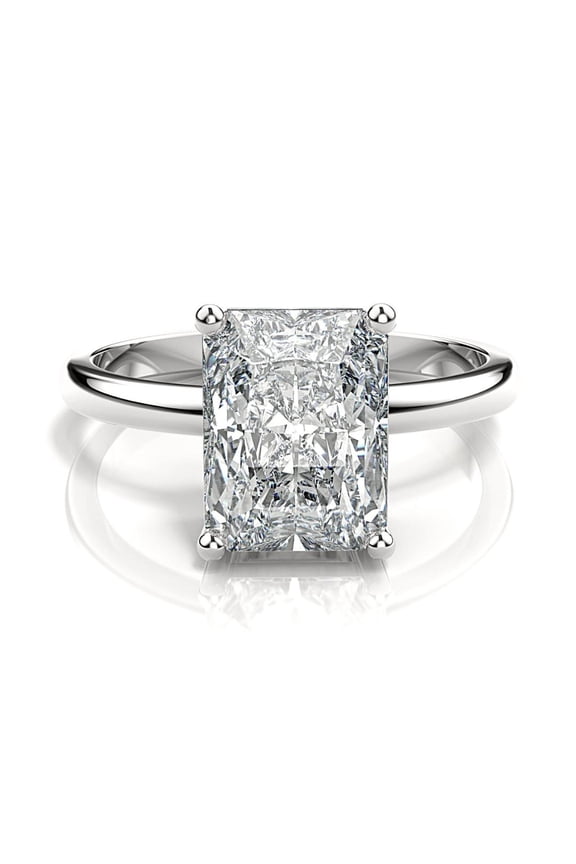 Igi Cert 3.8 Carat Lab Grown Diamond Basket Setting in 14kw Gold Engagement Ring