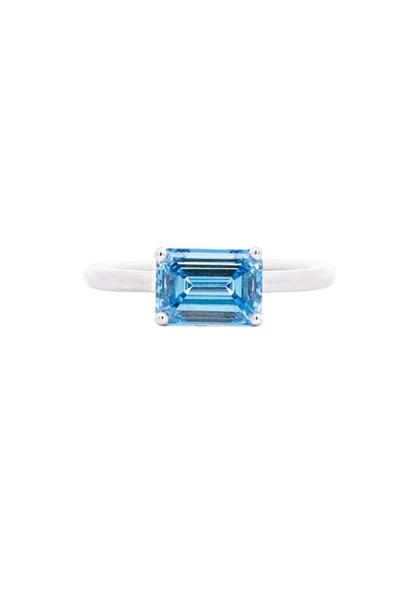 Igi Certified 2.08 Carat Vivid Blue Lab Grown Diamond Engagement Ring